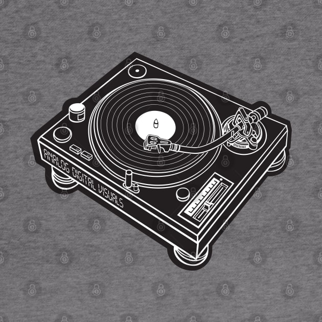 Turntable (White Lines & Black Drop Shadow) Analog / Music by Analog Digital Visuals